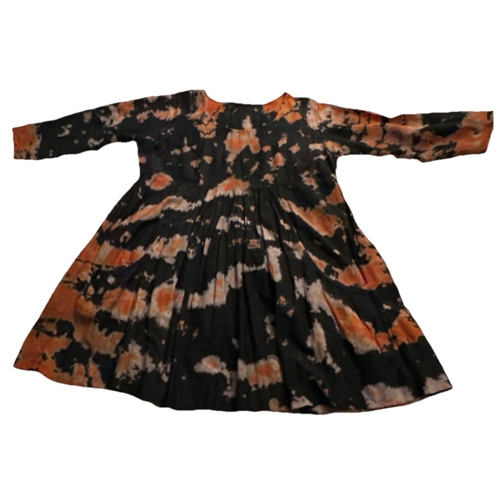 Babydoll Mini Dress Tie Dye Pockets Pleated WhimsiGoth Festival Witchy Women's S